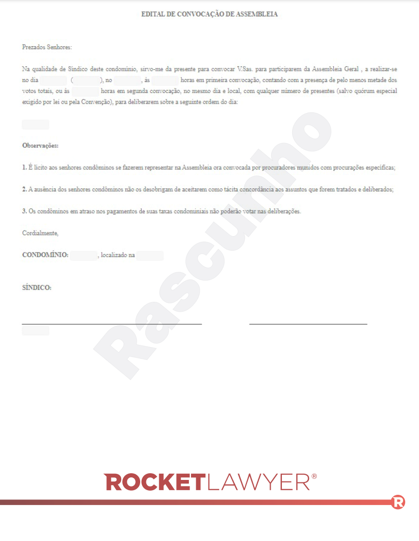 Modelo Edital De Convoca O De Assembleia